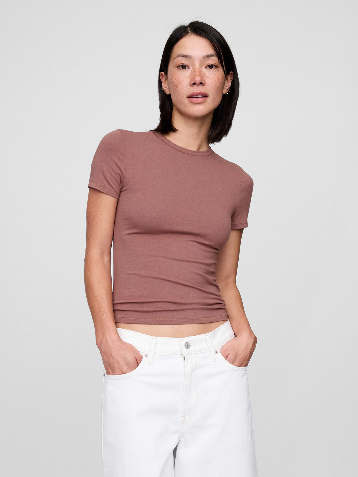 CloseKnit Jersey T-Shirt - Mauvey brown