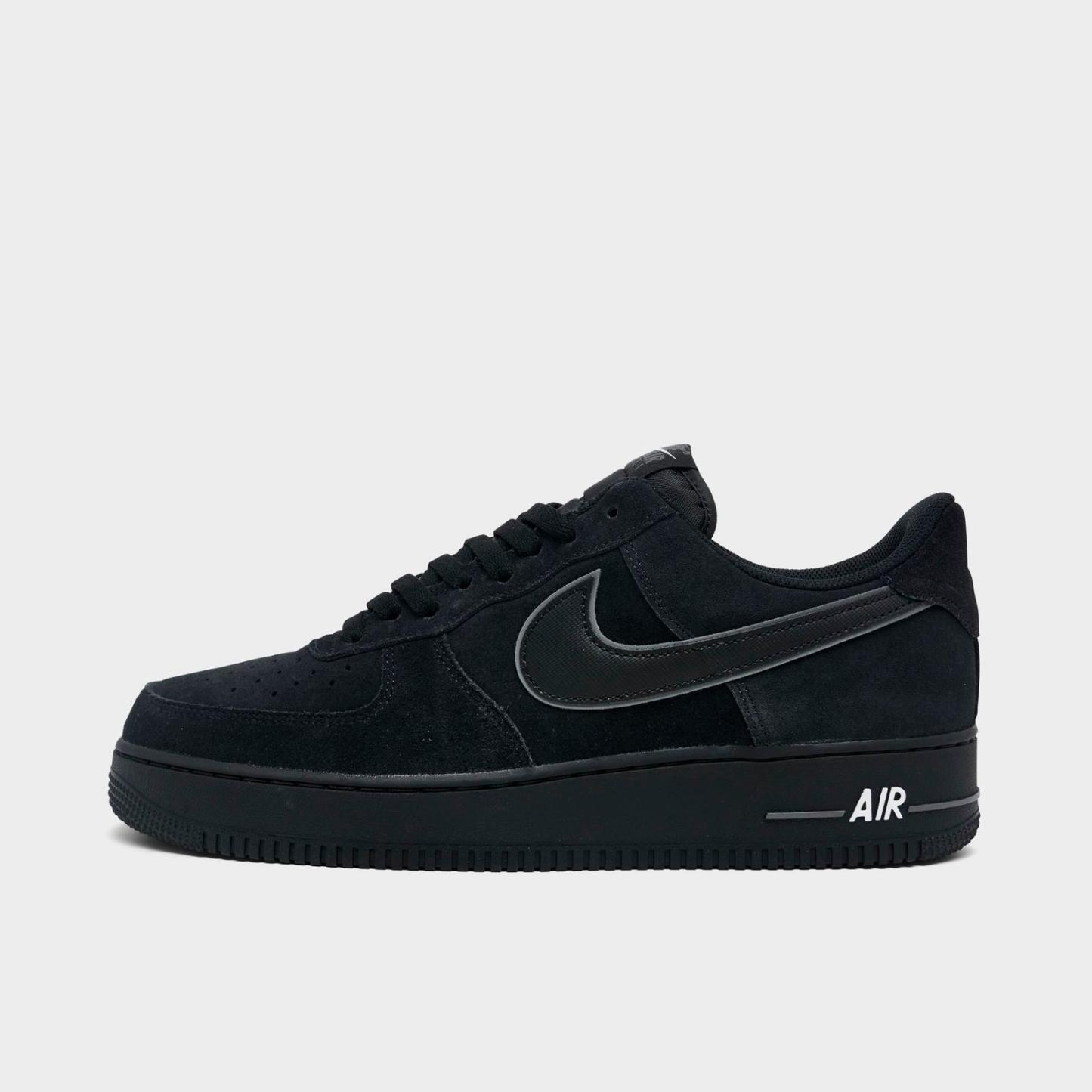 Men's Nike Air Force 1 '07 LV8 Casual Shoes - Black/Black/Iron Grey/White