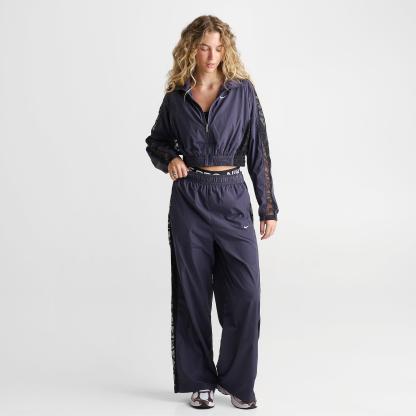 Women's Nithtke Sportswear Loose Mid-Rise Lace Track Pants - Gridiron/Black/White