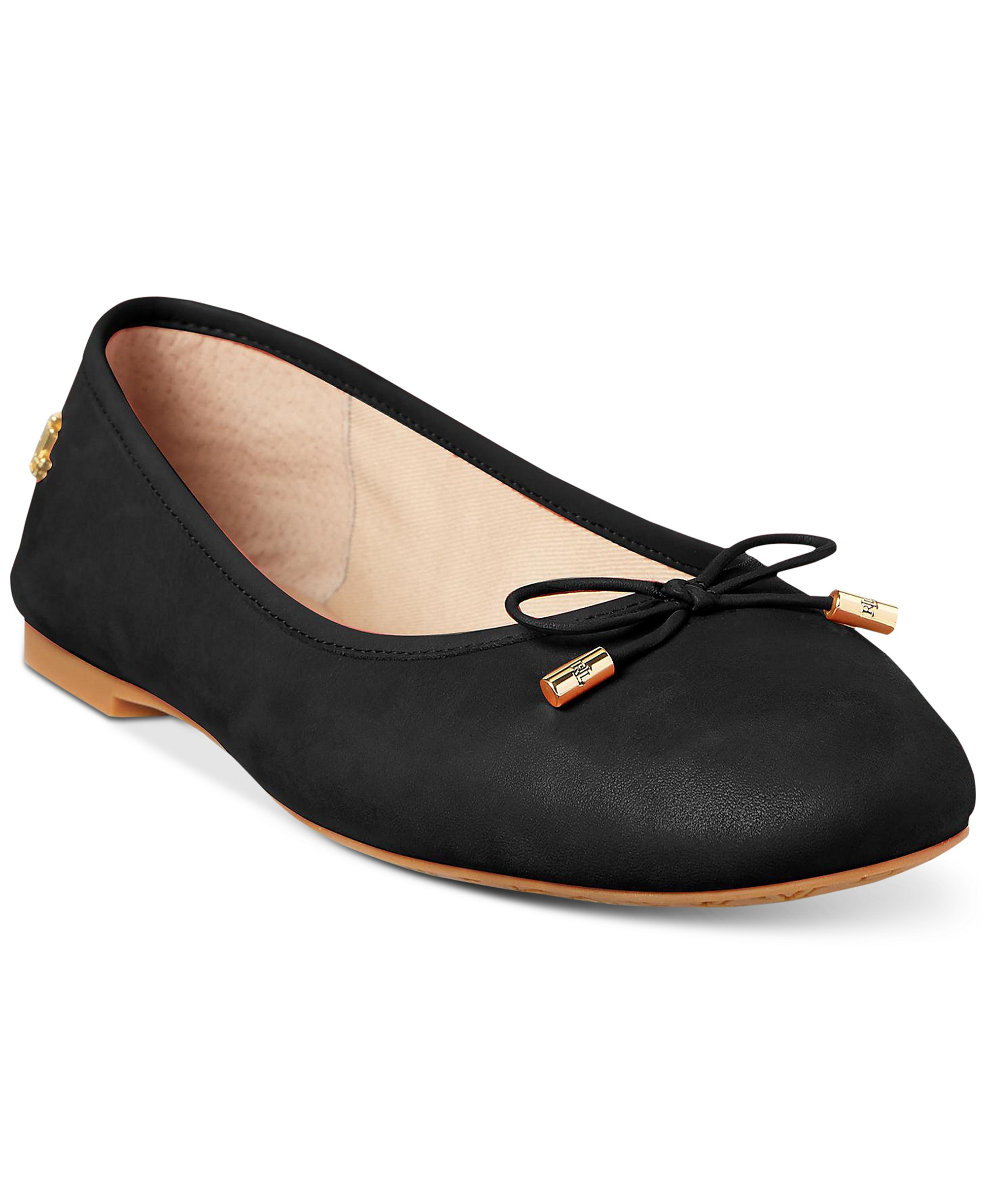Lauren Ralph Lauren Women's Jayna Nappa Leather Slip-On Flats - Black