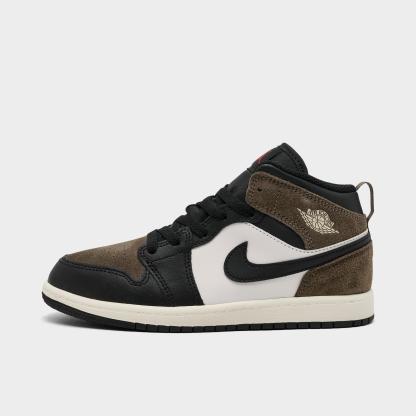 Little Kids' Air Jordan Retro 1 Mid Casual Shoes - Black/Phantom/Palomino - view 1