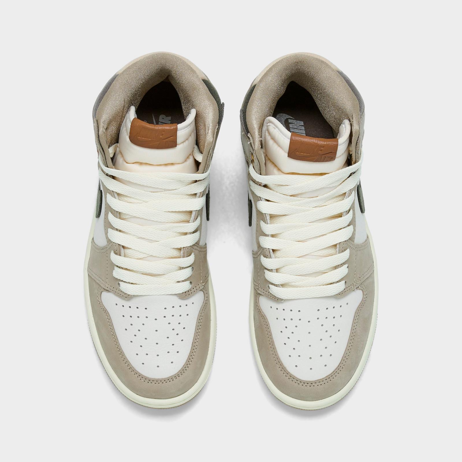 Women's Air Jordan Retro 1 High OG Casual Shoes - Khaki/Multi-Color/Sail/Cargo Khaki/Coconut Milk/Pecan - view 5