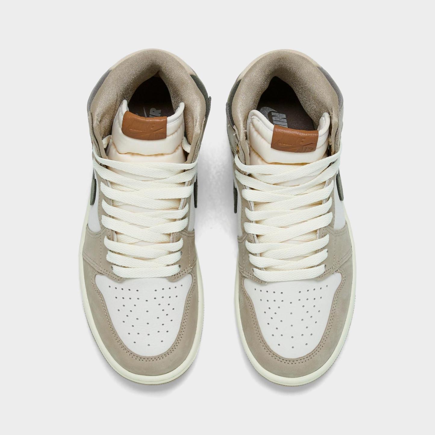 Women's Air Jordan Retro 1 High OG Casual Shoes - Khaki/Multi-Color/Sail/Cargo Khaki/Coconut Milk/Pecan - view 5