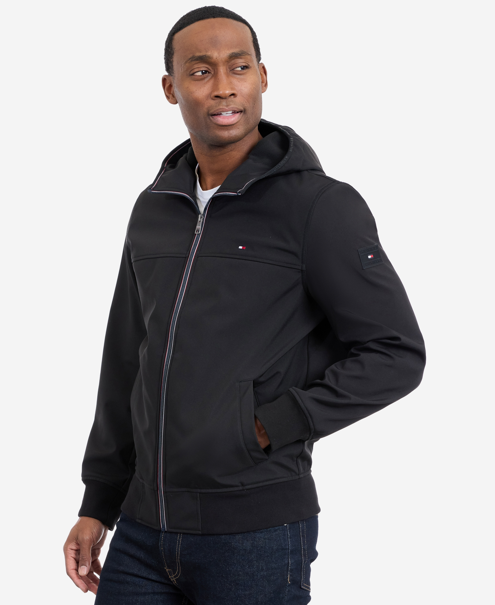 Tommy Hilfiger Men's Hooded Softshell Jacket - Black