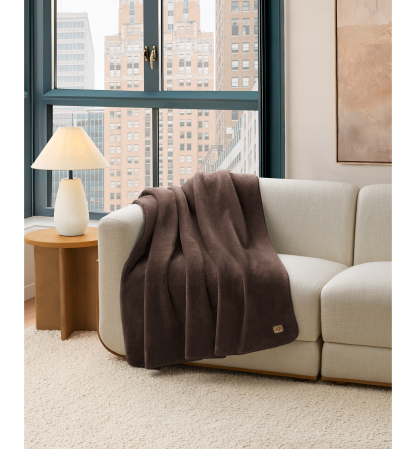 UGG® Saige Plush Throw, 50" x 70" - Burnt Cedar
