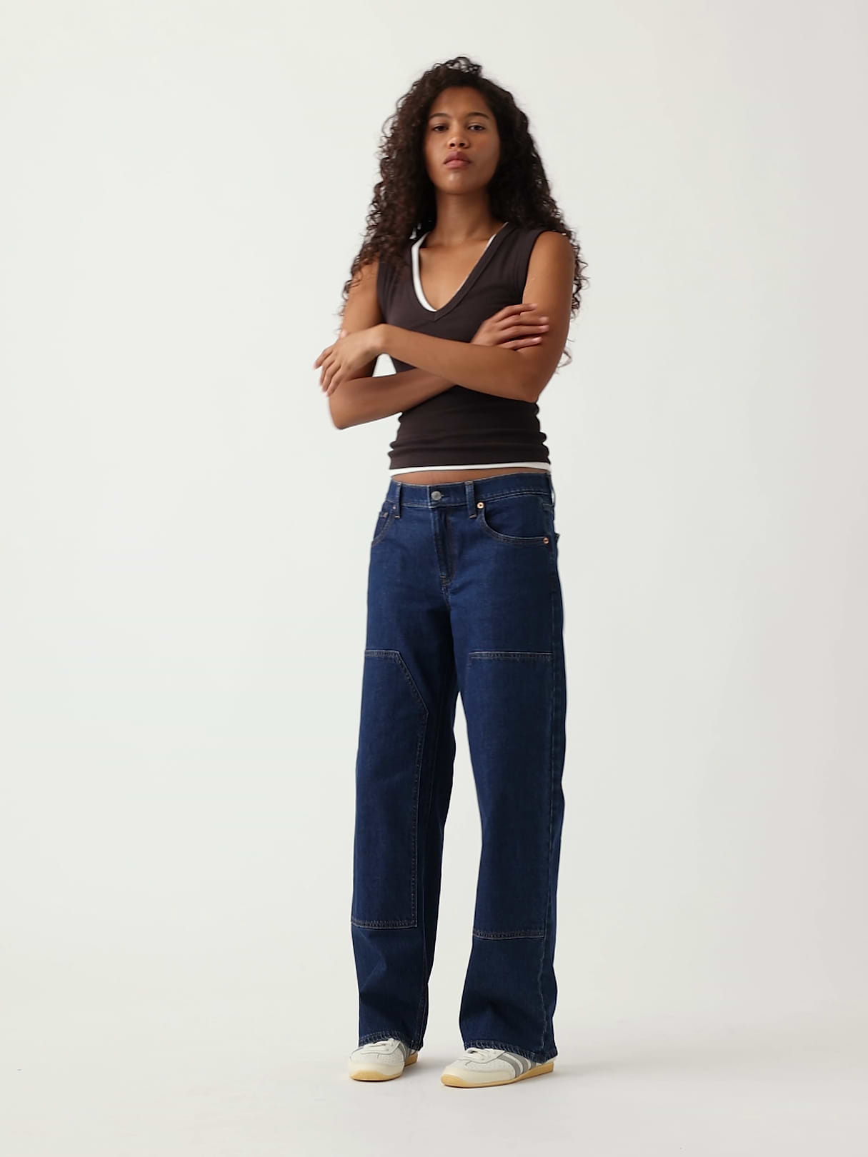 Low Rise '90s Loose Jeans - Dark wash
