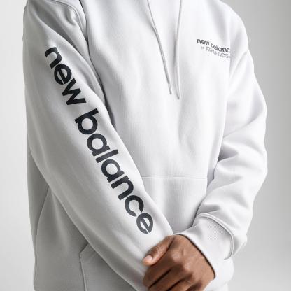 Men's New Balance Athletics Fleece Pullover Hoodie - Grey/Back - view 5