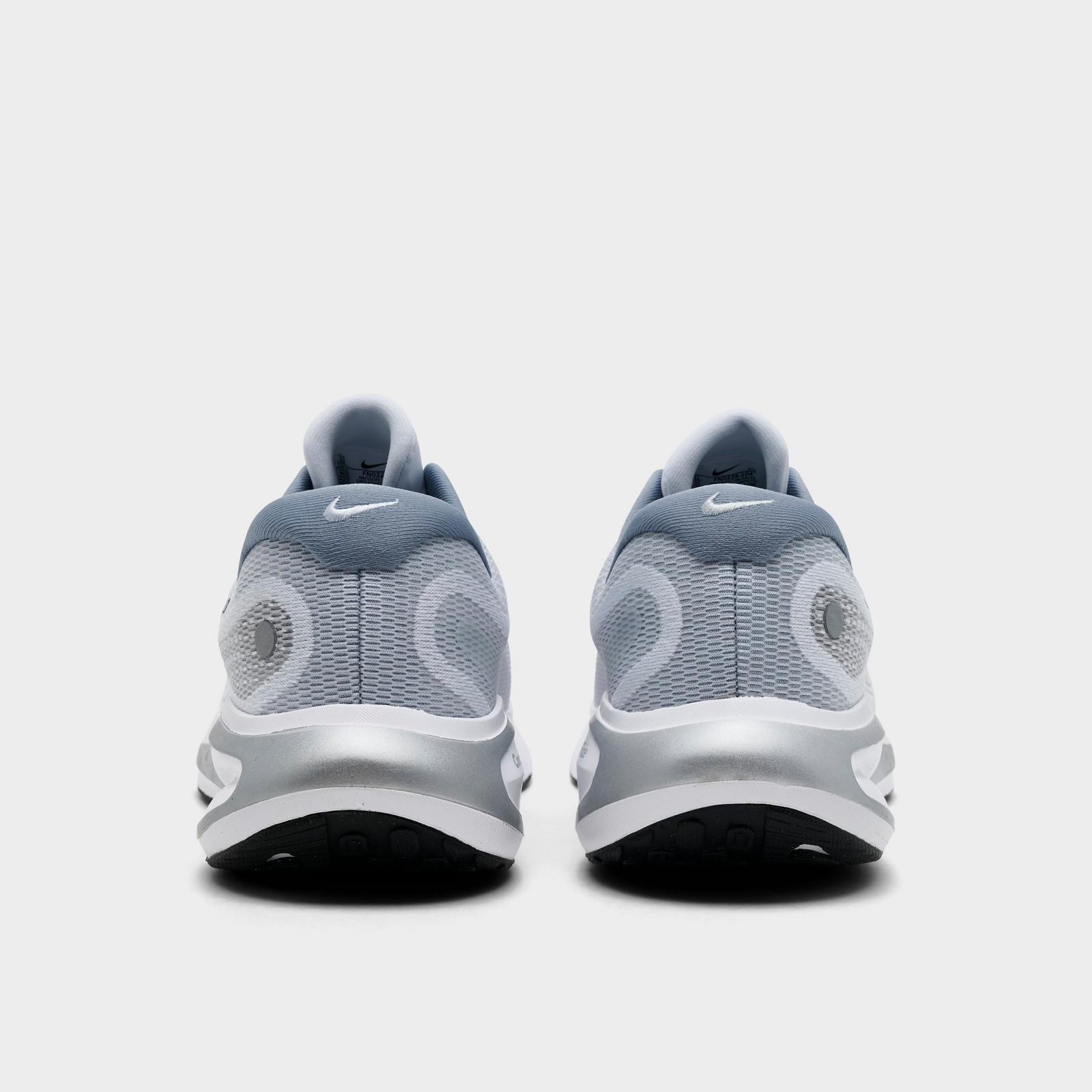 Men's Nike Journey Run Running Shoes - White/Black/Ashen Slate/Metallic Silver