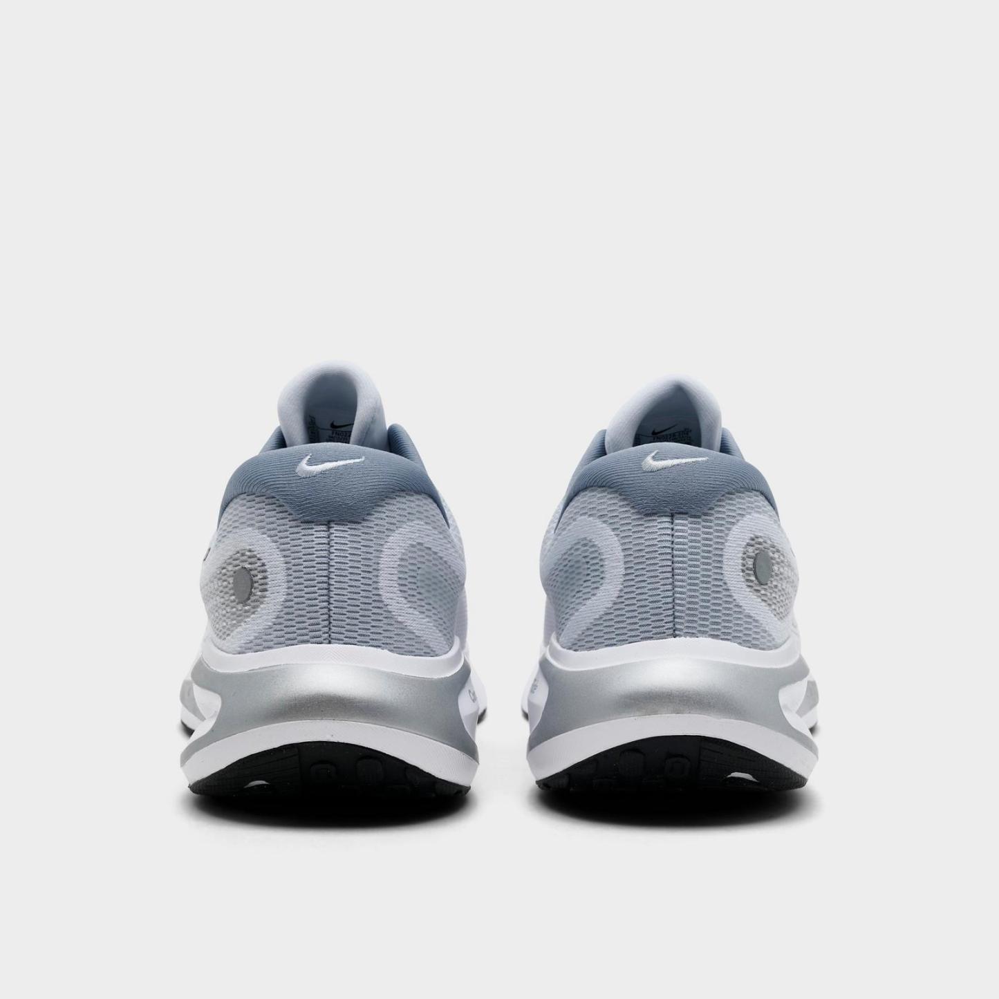 Men's Nike Journey Run Running Shoes - White/Black/Ashen Slate/Metallic Silver