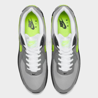 Men's Nike Air Max 90 Casual Shoes - Black/Neon Yellow/Anthracite/Light Charcoal/Pearl Grey/White