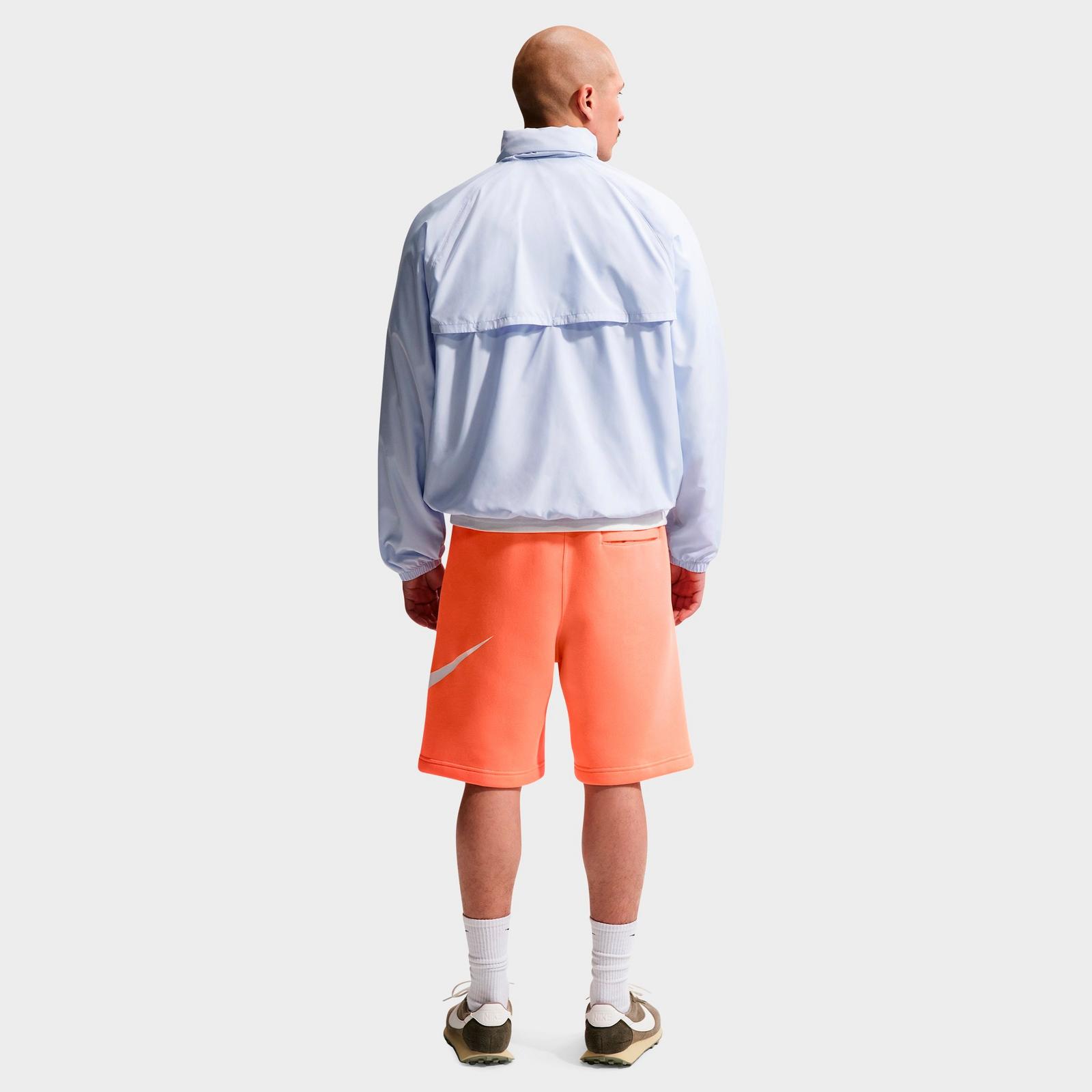 Men's Nike Club Fleece Swoosh Graphic Shorts - Orange Frost/Orange Frost/White