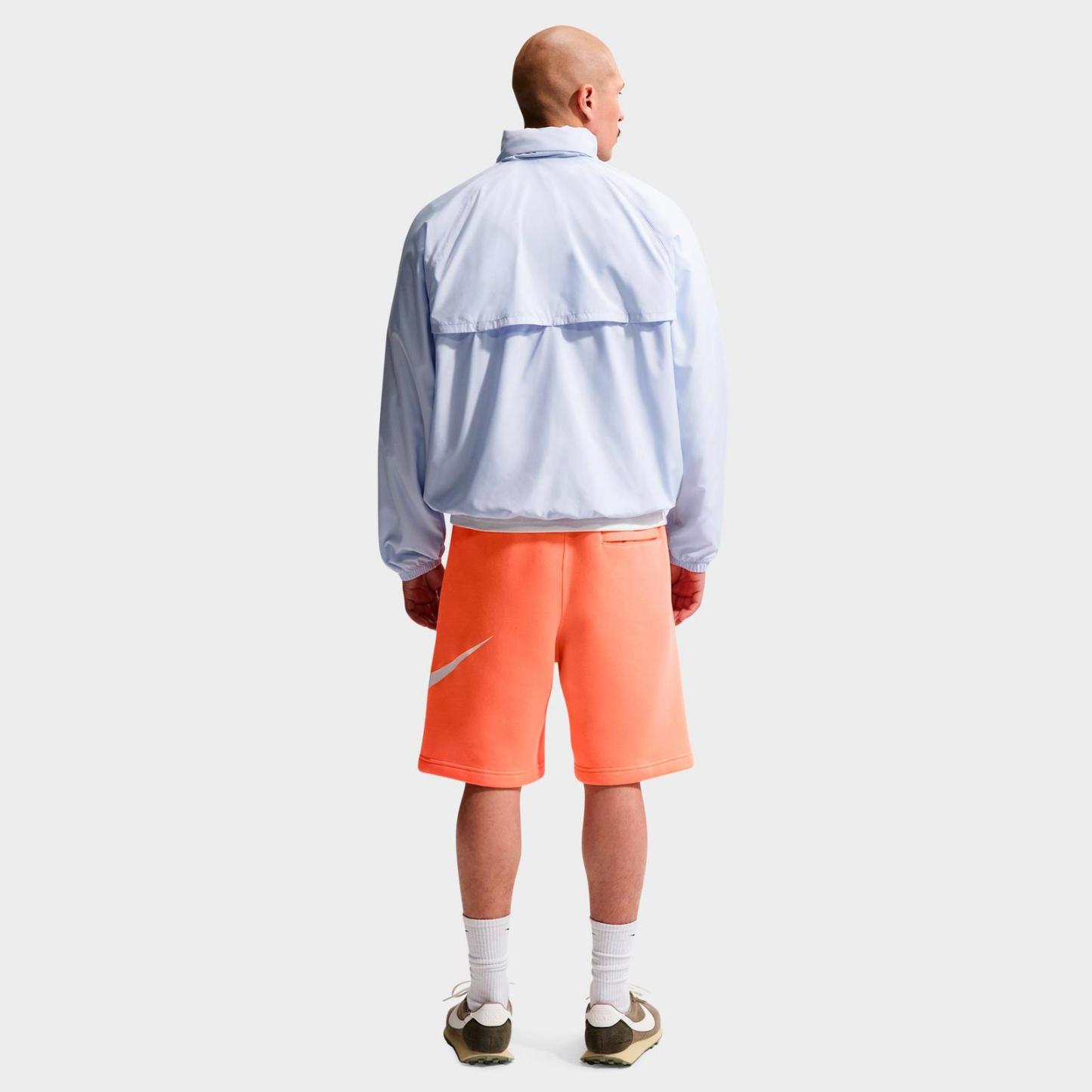 Men's Nike Club Fleece Swoosh Graphic Shorts - Orange Frost/Orange Frost/White