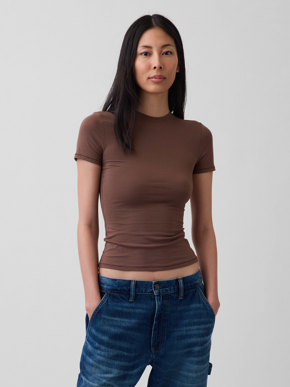 CloseKnit Jersey T-Shirt - Amberwood brown