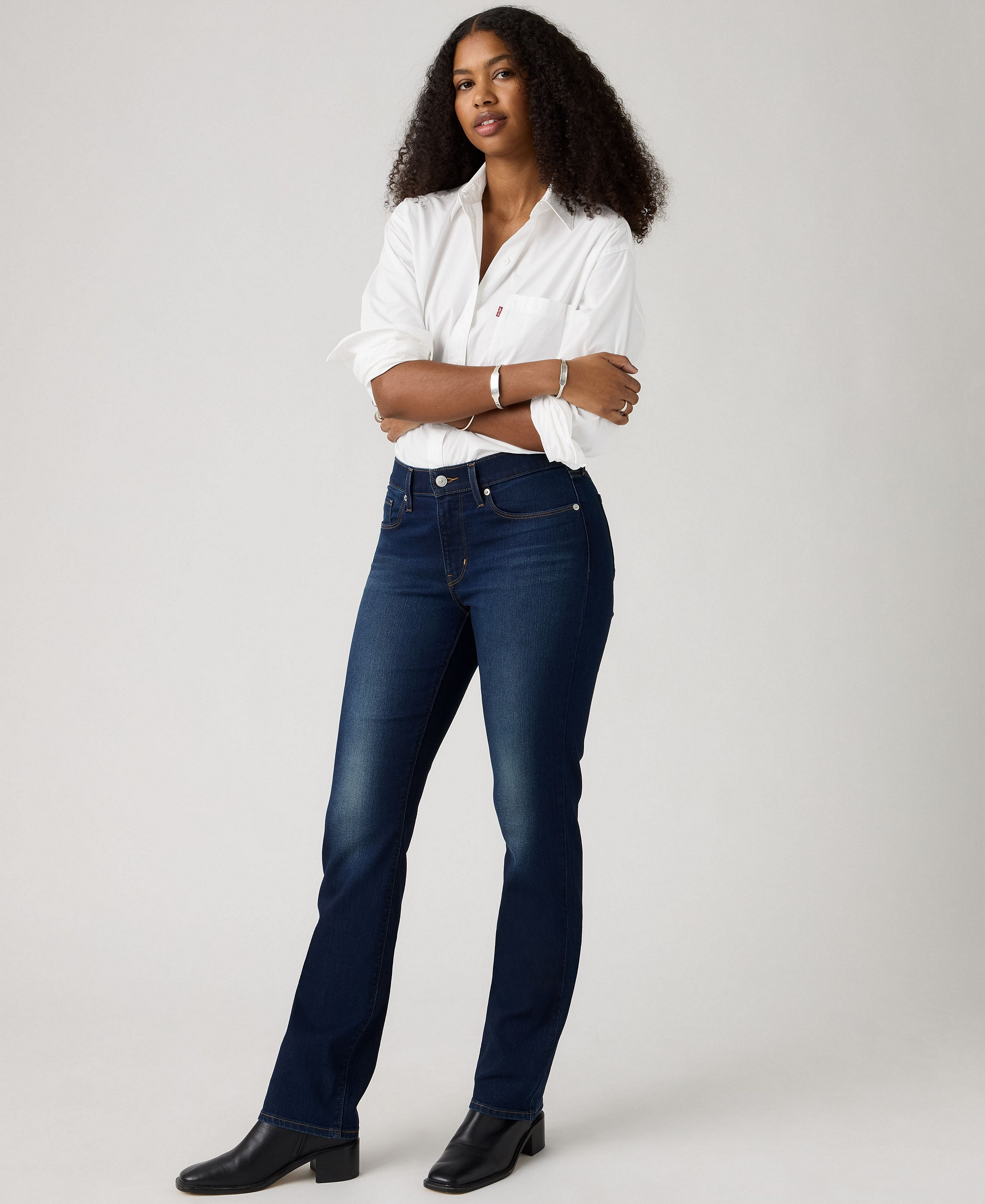 Levi's Women's Classic Mid-Rise Straight-Leg Jeans - Lapis Dark Horse