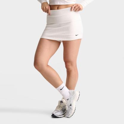Women's Nithtke Sportswear Chill Knit Mid-Rise Tight Ribbed Skort - Sail/Black