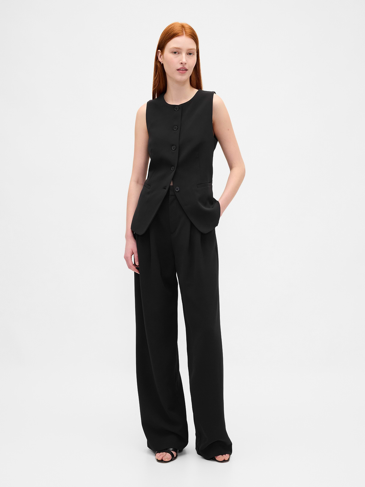 365 High Rise Pleated Trousers - Black