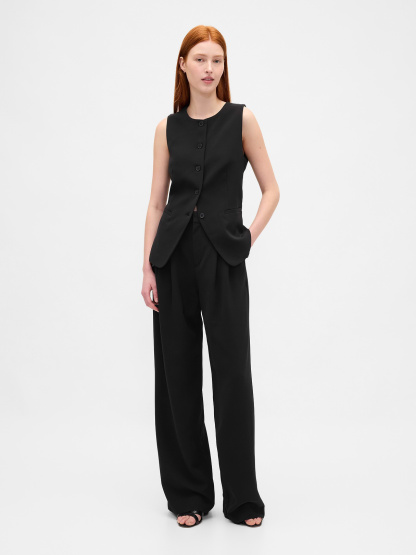 365 High Rise Pleated Trousers - Black