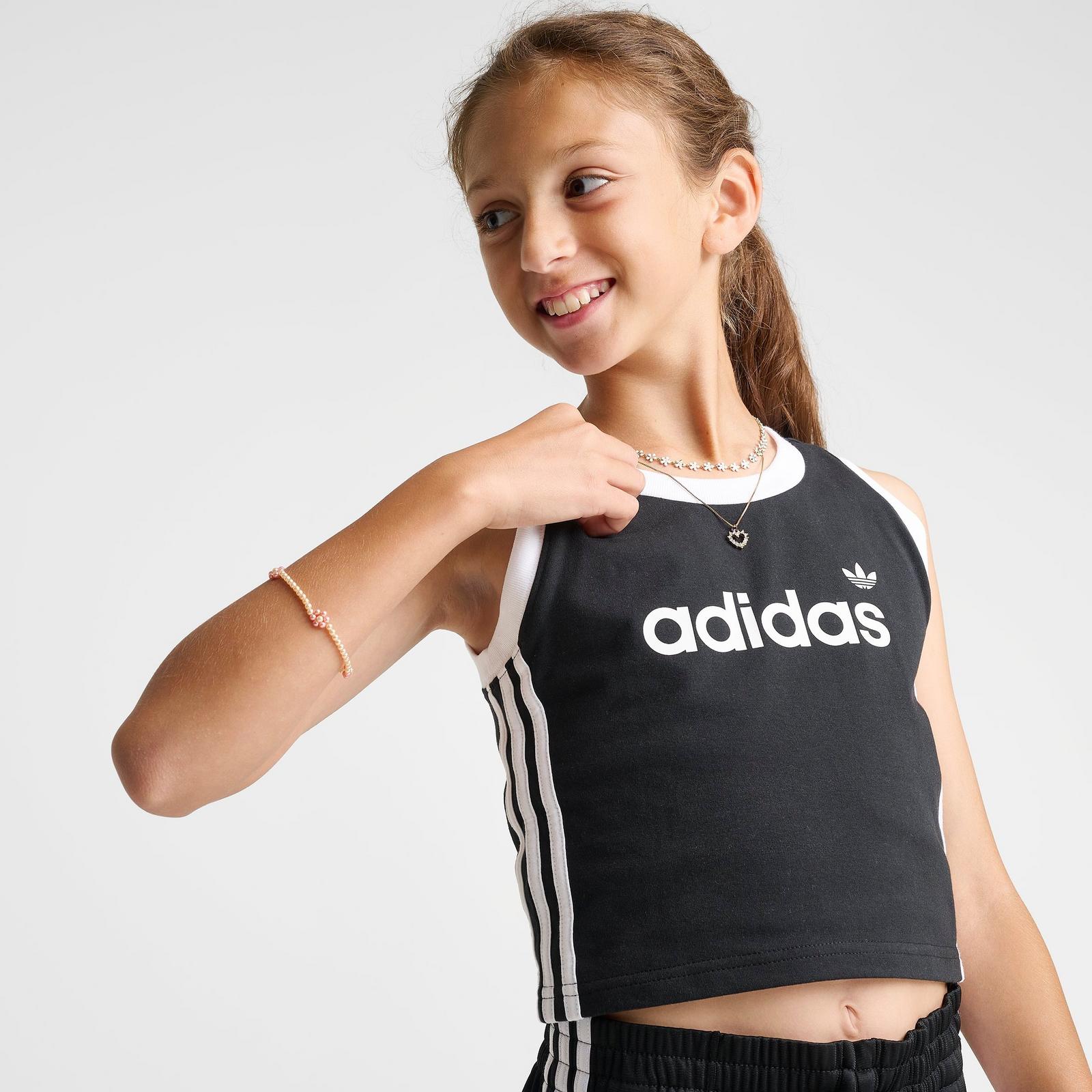 Girls' Big Kids' adidas Originals 3-Stripes Tank Top - Black/White - view 5