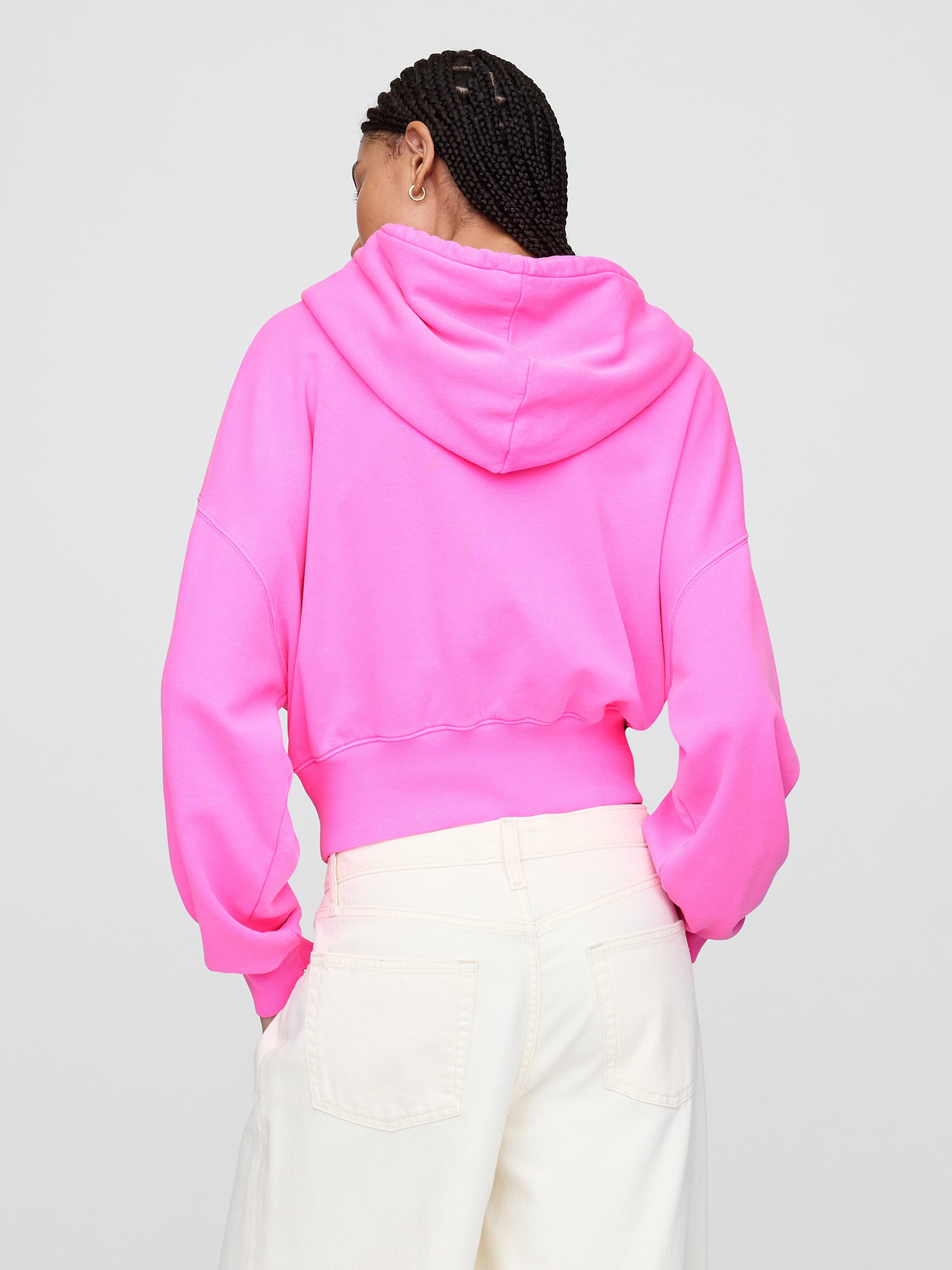 VintageSoft Wedge Zip Hoodie - Standout pink