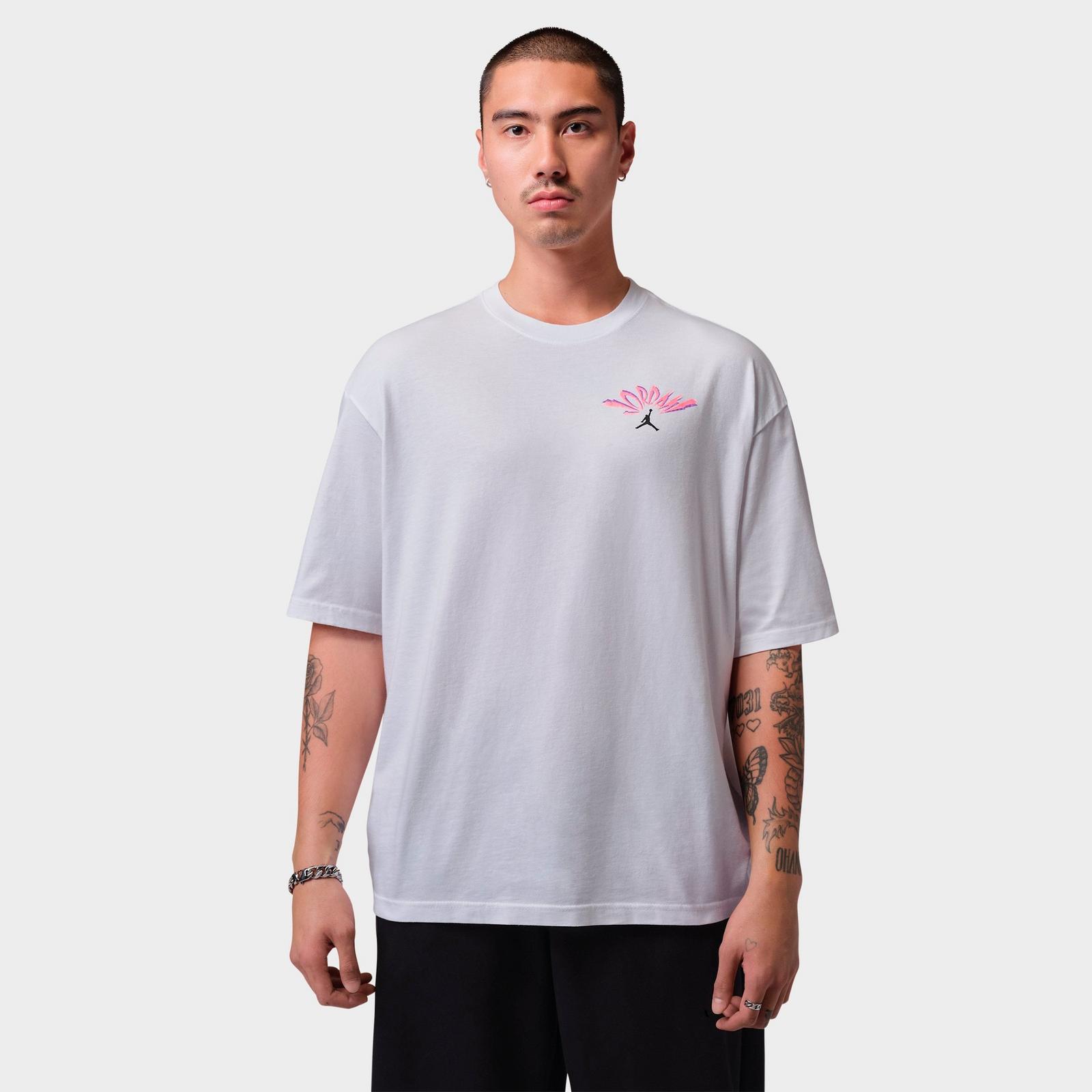 Men's Jordan Flight Retro Illustration Graphic T-Shirt - White/Black - view 1