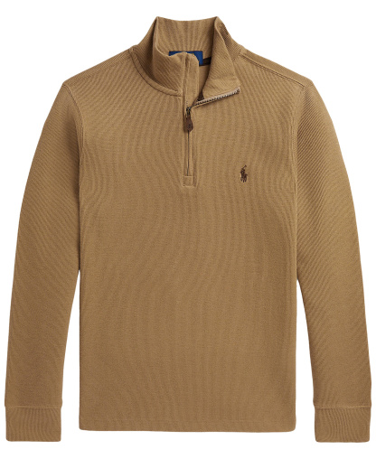 Polo Ralph Lauren Boys' 8-20 Estate Rib Quarter-Zip Sweater - Camel