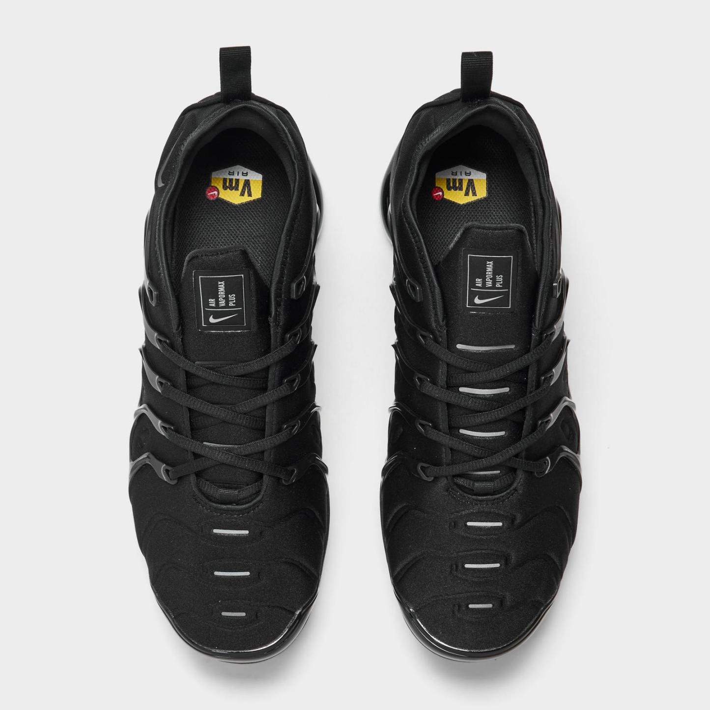 Men's Nike Air VaporMax Plus Running Shoes - Black/Black/Dark Grey