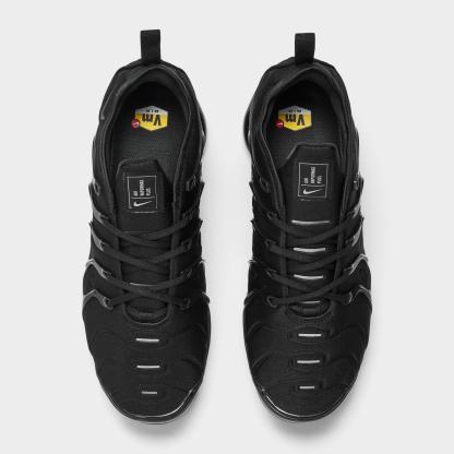 Men's Nike Air VaporMax Plus Running Shoes - Black/Black/Dark Grey