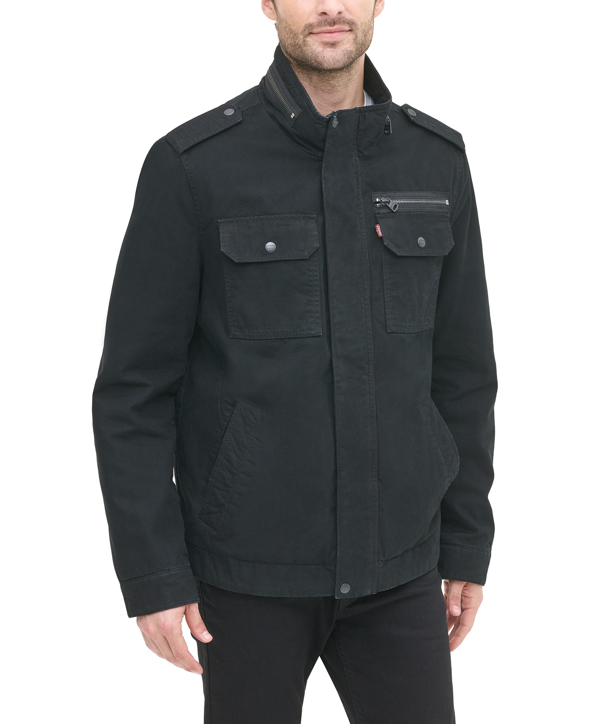 Levi's Men's Cotton Zip-Front Jacket - Black