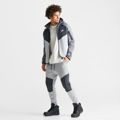 Men's Nike Sportswear Tech Fleece Jogger Pants - Light Smoke Grey/Anthracite/Pink Foam
