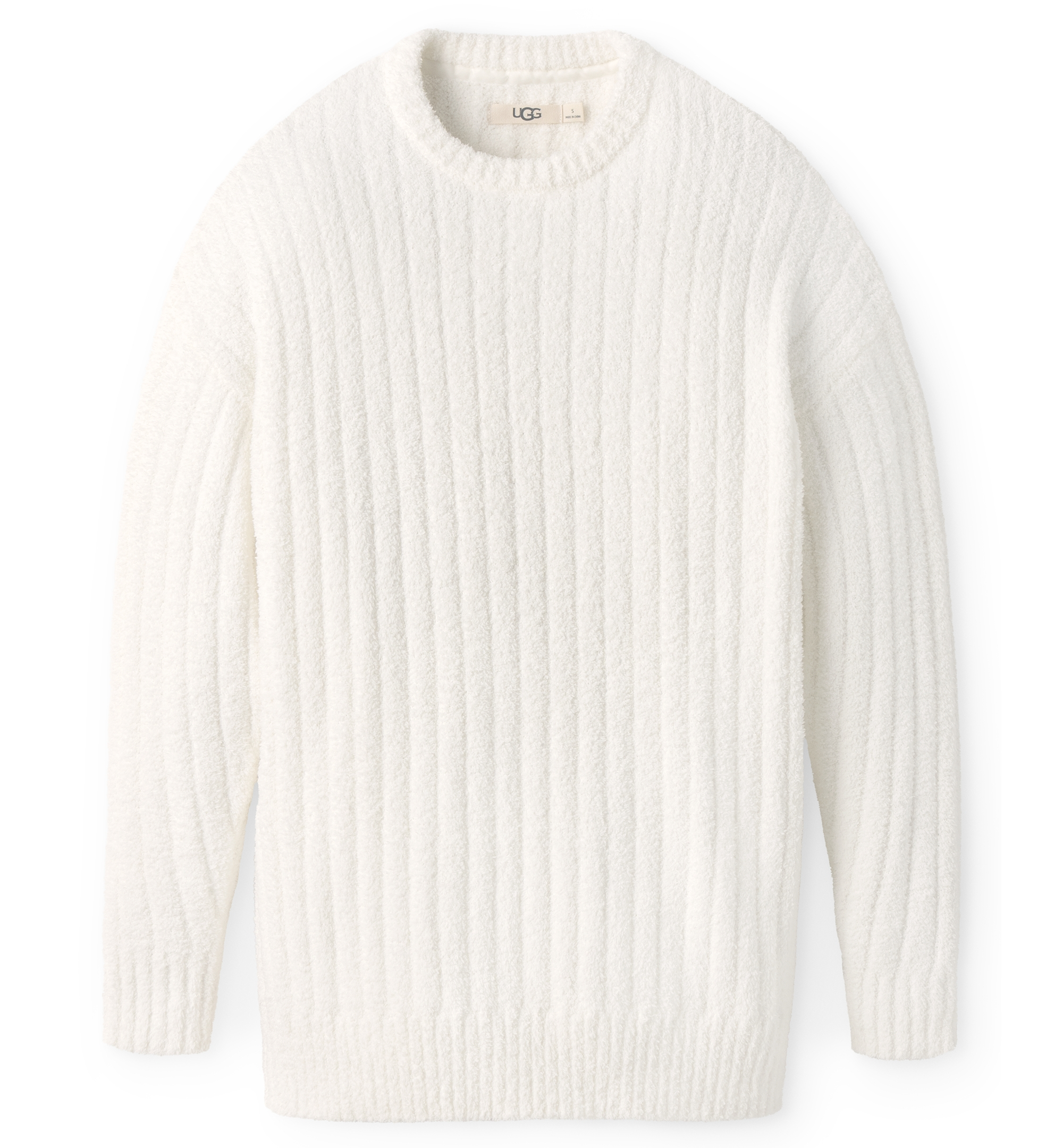 UGG Women's Riz Ribbed Long-Sleeve Knit Sleep Top - Cream