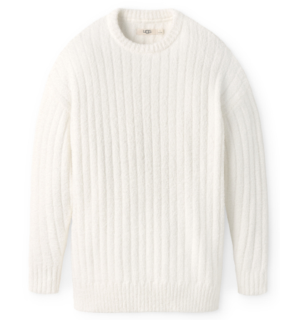UGG Women's Riz Ribbed Long-Sleeve Knit Sleep Top - Cream