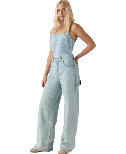 Levi's Women's Cinch-Waist Carpenter Lightweight Baggy Jeans - Abraided A