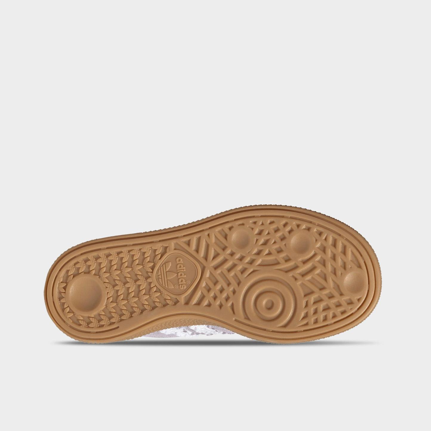 Girls' Little Kids' adidas Originals Handball Spezial Casual Shoes - Ice Lavender/Cloud White/Gum - Bottom view