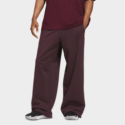 Men's adidas Basketball Fleece 3-Stripe Loose Sweatpants - Shadow Maroon