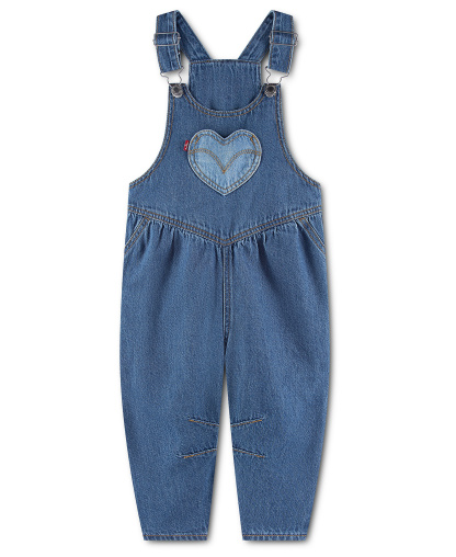 Levi's Toddler Girls' 2T-4T Hearts Detail Relaxed-Fit Overalls - Rodeo