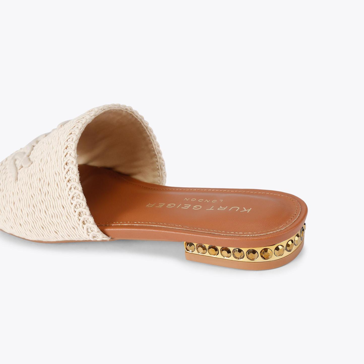 Kurt Geiger London Kurt Woven Flat Sandal - Beige - view 4