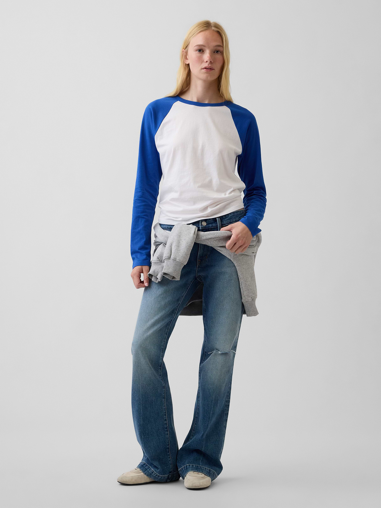 Organic Cotton VintageSoft Raglan T-Shirt - Primary blue