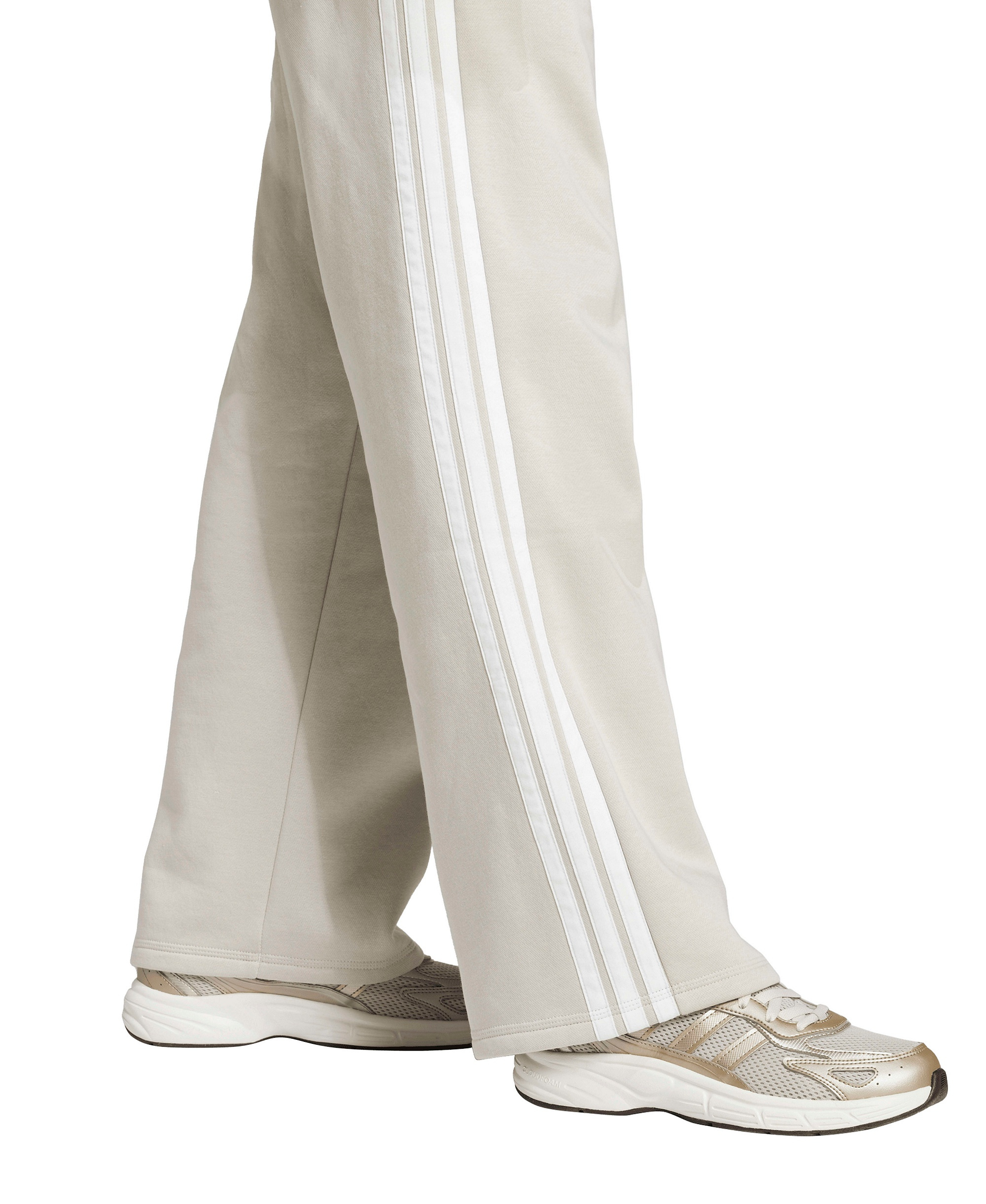 adidas Women's Essentials 3-Stripes Fleece Slim Pants - Wonder Alumina/White