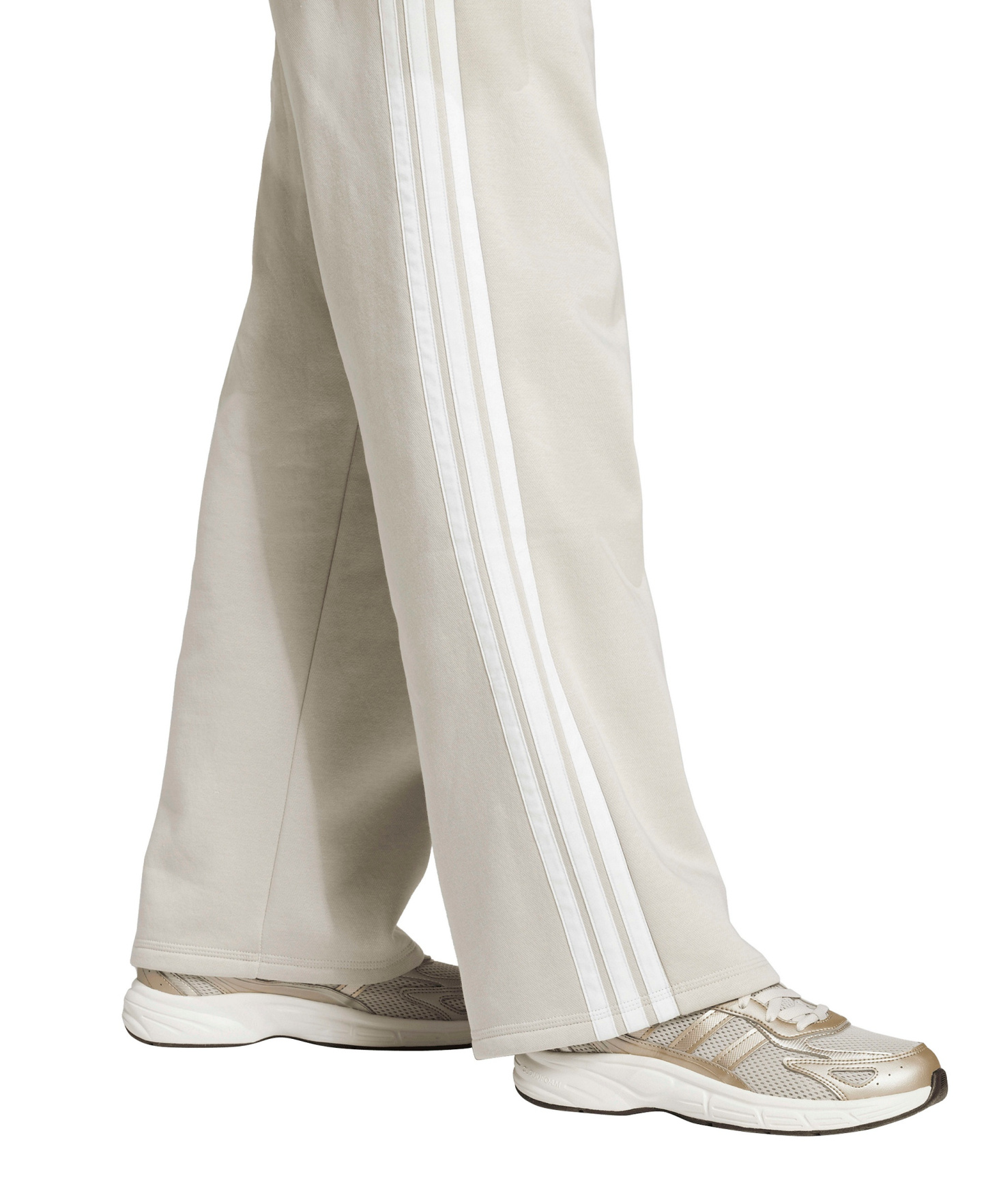 adidas Women's Essentials 3-Stripes Fleece Slim Pants - Wonder Alumina/White