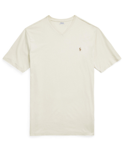 Polo Ralph Lauren Men's Big & Tall V-Neck T-Shirt - Parachment Cream/C8634