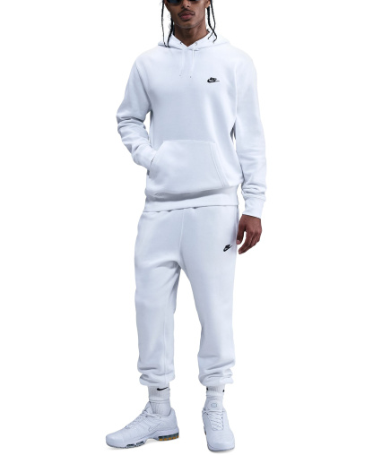 Nike Men's Club Pullover Fleece Hoodie Logo - White/Black