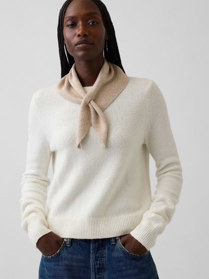 Knit Triangle Scarf - Cobblestone