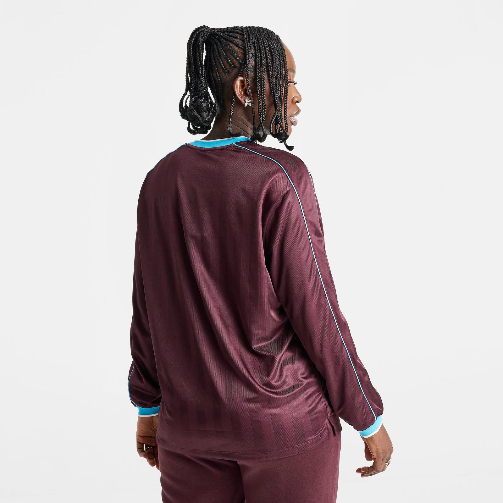 Women's Nike Sportswear Long-Sleeve Jersey Top - Burgundy Crush/Baltic Blue