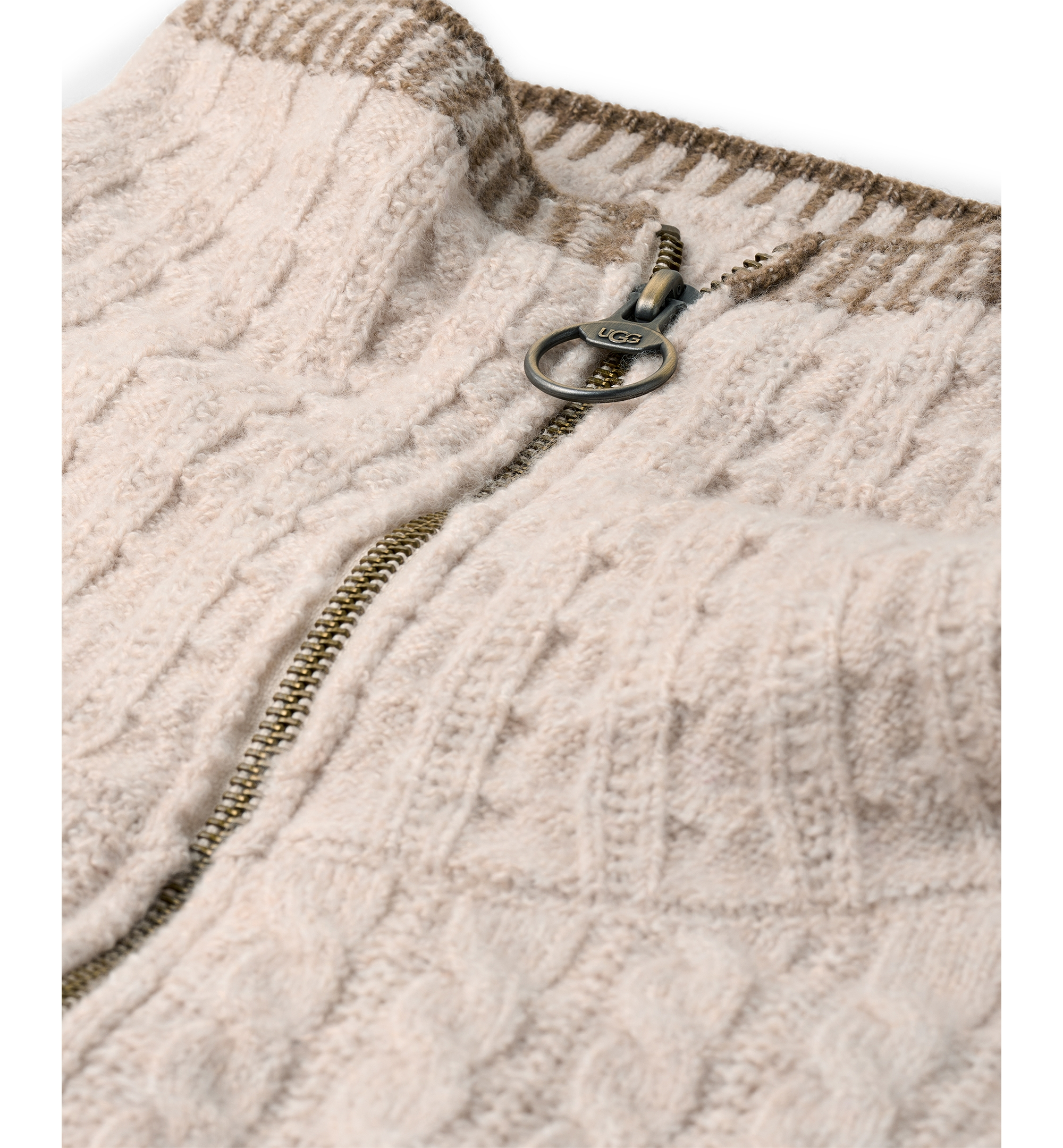 UGG® Women's Rylynn Quarter-Zip Cable-Knit Sweater - Beige