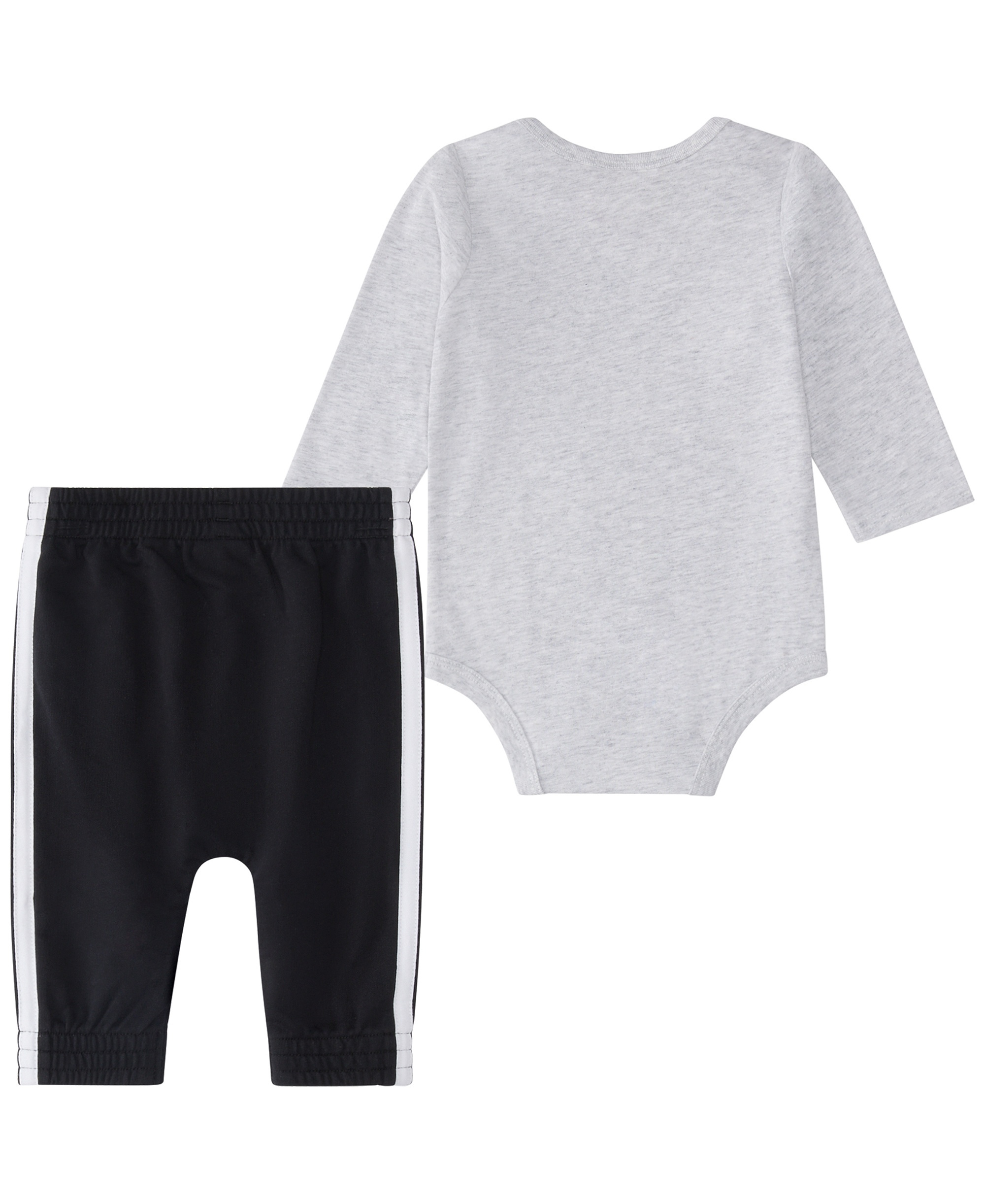 adidas Baby Boys' Long-Sleeve Bodysuit and Pants, 2-Piece Set - Light Gray
