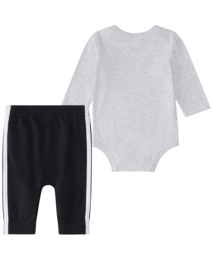 adidas Baby Boys' Long-Sleeve Bodysuit and Pants, 2-Piece Set - Light Gray