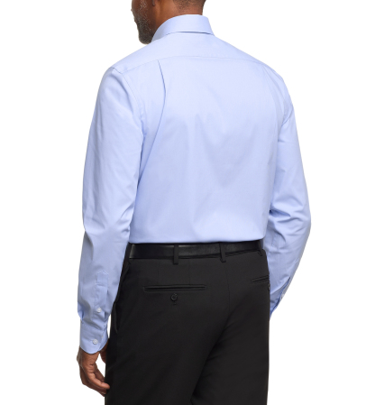 Tommy Hilfiger Men's Regular Fit Wrinkle Resistant Stretch Dress Shirt - Blue
