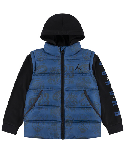 Jordan Boys' 2T-7 Layered-Look Long-Sleeve Hooded Jacket - True Blue