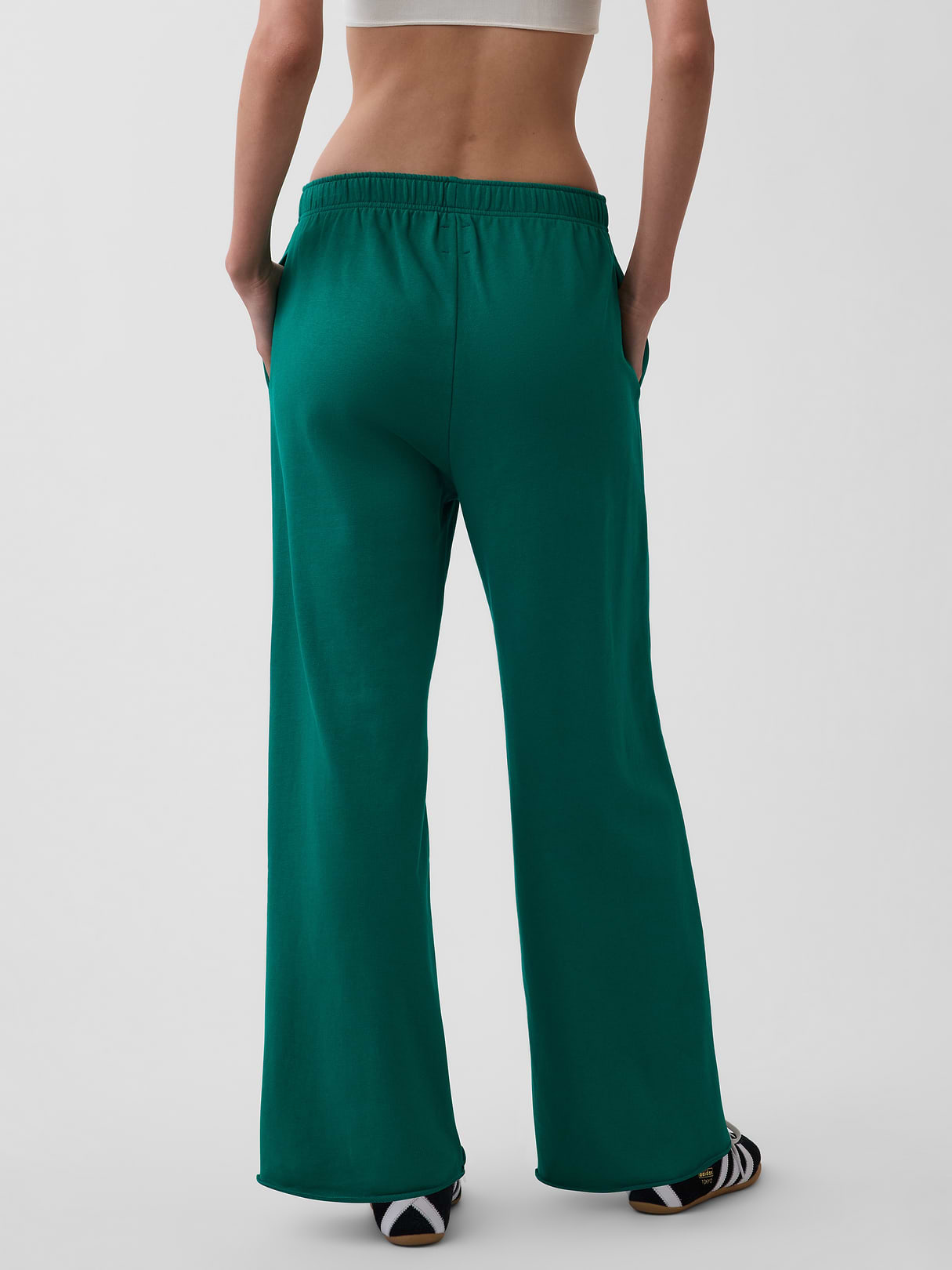 Mid Rise VintageSoft Terry Loose Sweatpants - Baize green