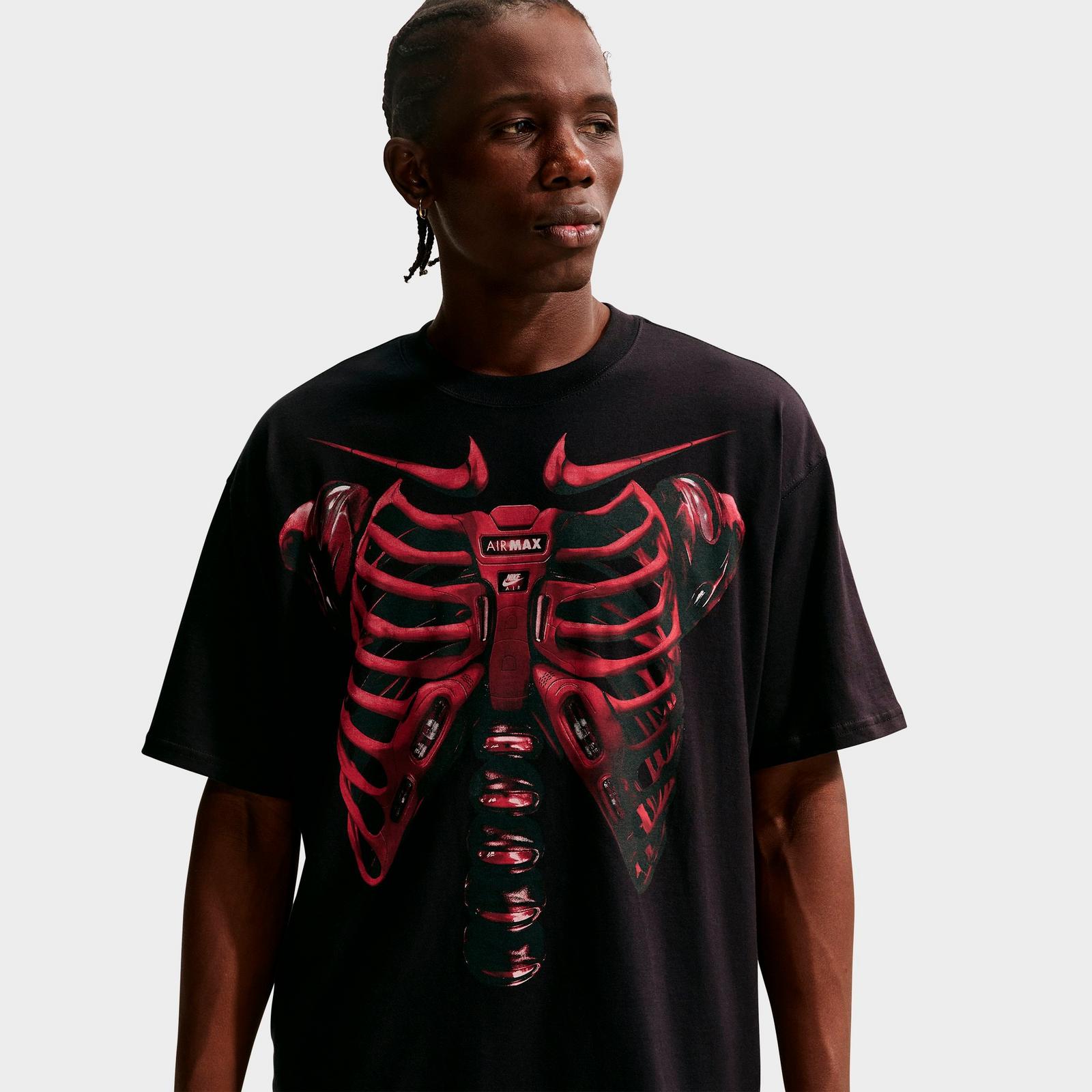 Men's Nike Sportswear Anatomy of Air Graphic T-Shirt - Black/Team Crimson